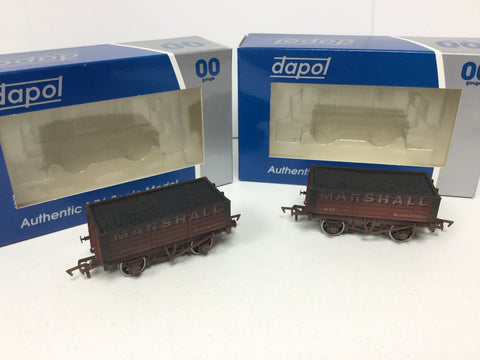 Dapol 4F-052-002 OO Gauge 5 Plank Wagon Marshall Weathered x2