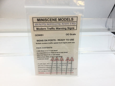 Ancorton OOWS1 OO Gauge Modern Traffic Warning Signs