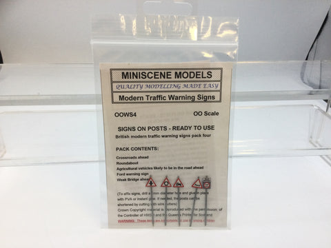 Ancorton OOWS4 OO Gauge Modern Traffic Warning Signs