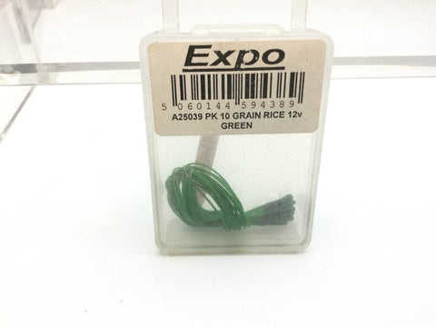 Expo A25039 Green Grain of Rice Bulb (12v) (Pack of 10)