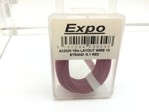 Expo A22020 10 Metre Roll of Red 18/0.1mm Cable/Wire