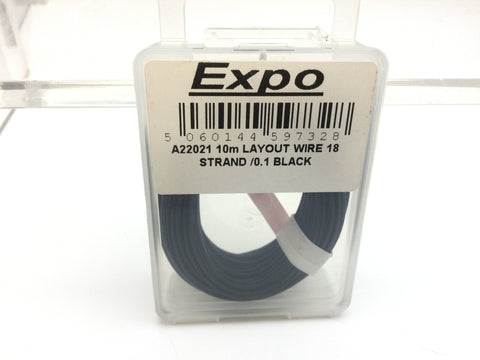 Expo A22021 10 Metre Roll of Black 18/0.1mm Cable/Wire