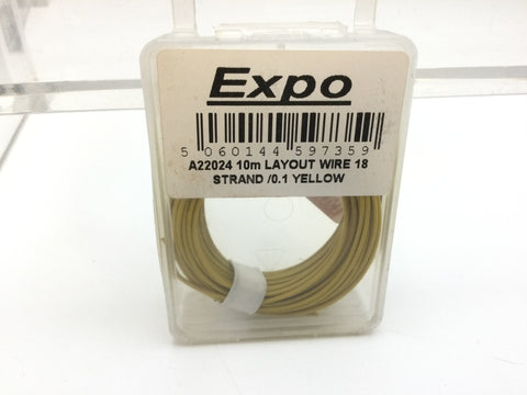 Expo A22024 10 Metre Roll of Yellow 18/0.1mm Cable/Wire