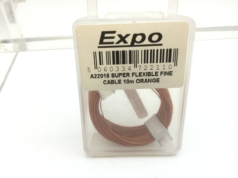 Expo A22018 10 Metre Super Flexible Fine Cable/Wire Orange