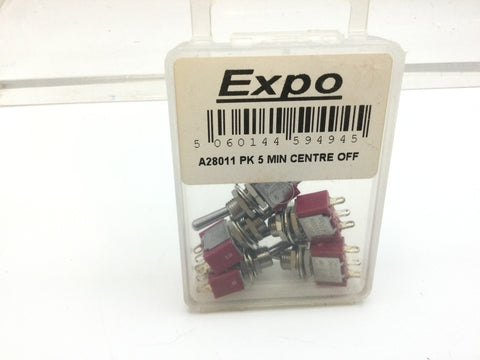 Expo A28011 Pack of 5 SPDT Miniature Changeover switches