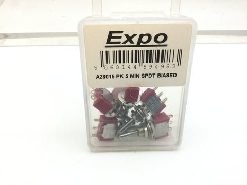 Expo A28015 Pack of 5 SPDT Miniature Biased Switches