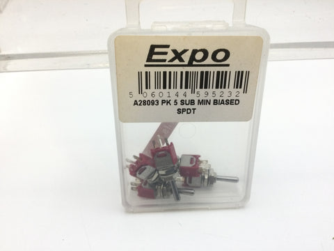Expo A28093 Pack of 5 SPDT Biased Sub Miniature Switches