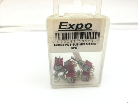 Expo A28094 Pack of 5 DPDT Biased Sub Miniature Switches