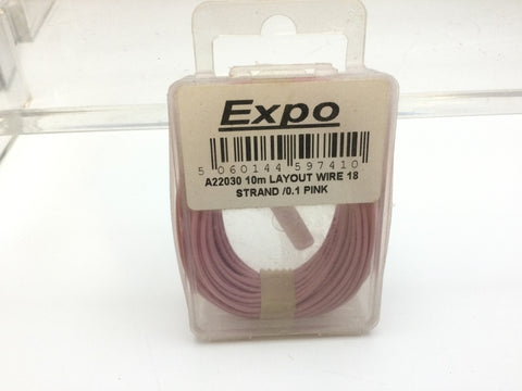 Expo A22030 10 Metre Roll of Pink 18/0.1mm Cable/Wire