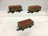 Dapol/Wessex Wagons OO Gauge 8 Plank Wagon Hiram Cox, Branksome x3