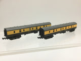 Lima 366 N Gauge GWR Choc/Cream Mk1 Full Brake Coach 4476 x2