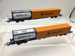 Hornby R6557 OO Gauge KFA Container Wagon Hapag-Lloyd/Interflow x2