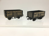 Peco R52/3P OO Gauge 7 Plank Wagon Peterborough Co-op x2