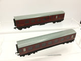 Hornby Dublo 32022/32023 OO Gauge BR Maroon Stanier Coach x2 3 Rail