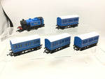 Hornby R2131 OO Gauge Class D Industrial Shunter Caledonian Blue 1203 + 4 Coaches