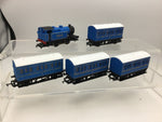Hornby R2131 OO Gauge Class D Industrial Shunter Caledonian Blue 1203 + 4 Coaches