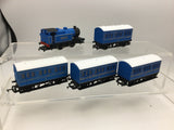 Hornby R2131 OO Gauge Class D Industrial Shunter Caledonian Blue 1203 + 4 Coaches