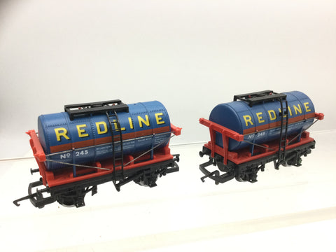 Hornby R129 OO Gauge Tank Wagon 'Redline' x2