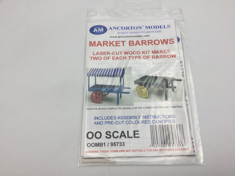 Ancorton 95733 OO Gauge Market Barrows (4) Laser Cut Kit