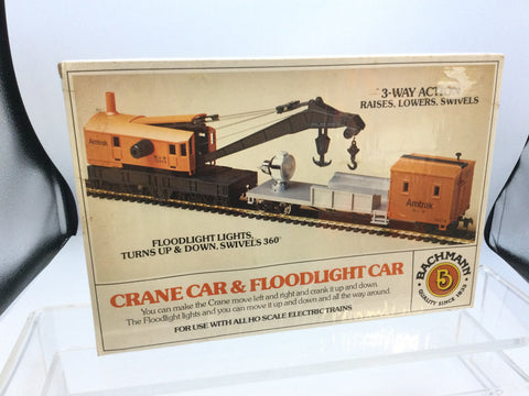 Bachmann 46105 HO Gauge Crane Car & Floodlight Car Amtrak
