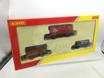 Hornby R60048 OO Gauge Triple Wagon Pack, Mixed Wagons with Box Van - Era 3