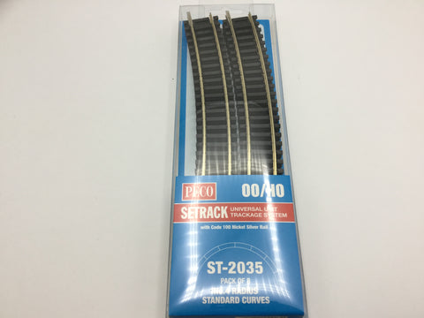 Peco ST-2035 OO Gauge Pack of 8 ST-235 No4 Radius Standard Curve Track