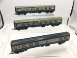 Triang/Hornby OO Gauge BR Blue/Grey Mk 1 Coaches x3