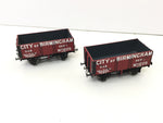 Hornby R6513 OO Gauge 7 Plank Open Wagon City of Birmingham (Link Coupl)x2