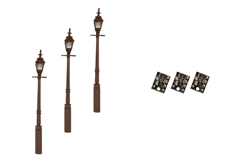 DCC Concepts LML-GSBK OO Gauge Gas Street/Platforms Lamps - Black (Pack 3)