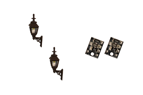 DCC Concepts LML-GWBK OO Gauge Gas Wall Lamps - Black (Pack 2)