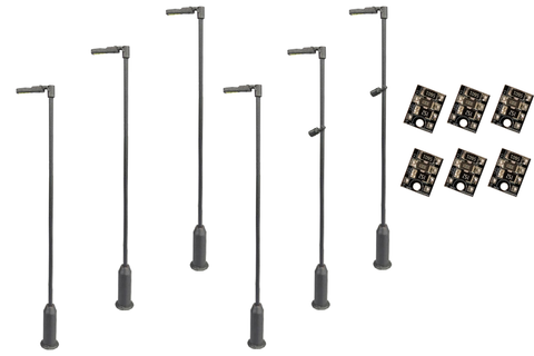 DCC Concepts LML-VPMSL OO Gauge Modern Post Lamps - Grey (Pack 6)