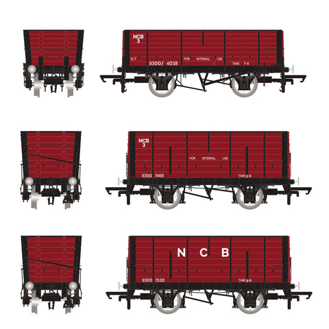 Accurascale 2826 OO Gauge P7 Hopper - NCB Ashington: NCB Red - Triple Pack