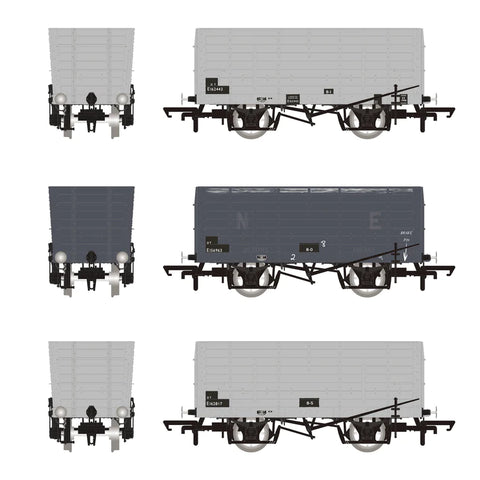 Accurascale 2828 OO Gauge DGM 12 Hopper - BR Grey, with black panels - Triple Pack