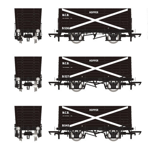 Accurascale 2831 OO Gauge P7 Hopper - NCB Black, with white cross - Triple Pack