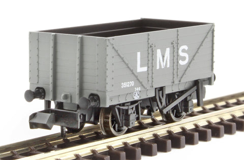 Peco NR-7003M N Gauge 7 Plank Open Wagon LMS Grey
