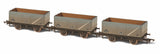 Oxford Rail 76MW7016 OO Gauge 3xBR 7 Plank Wagons Weathered