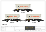 Accurascale 2024RG-E OO Gauge Rugby Cement PCA Wagon Triple Pack E