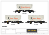 Accurascale 2024RG-E OO Gauge Rugby Cement PCA Wagon Triple Pack E