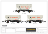 Accurascale 2025RG-F OO Gauge Rugby Cement PCA Wagon Triple Pack F