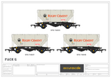 Accurascale 2026RG-G OO Gauge Rugby Cement PCA Wagon Triple Pack G