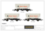 Accurascale 2028RG-I OO Gauge Rugby Cement PCA Wagon Triple Pack I