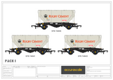 Accurascale 2028RG-I OO Gauge Rugby Cement PCA Wagon Triple Pack I