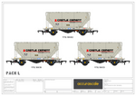 Accurascale 2031CS-L OO Gauge Castle Cement PCA Wagon Triple Pack L