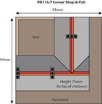 Metcalfe PN117 N Gauge Corner Shop - Stone Card Kit
