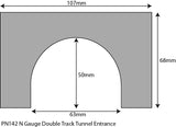 Metcalfe PN142 N Gauge Tunnel Entrance - Double Track Card Kit