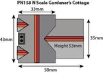 Metcalfe PN158 N Gauge Gardener's Cottage Card Kit