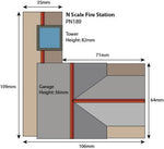 Metcalfe PN189 N Gauge Fire Station Card Kit