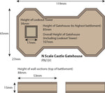 Metcalfe PN191 N Gauge Castle Gatehouse Card Kit