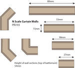 Metcalfe PN193 N Gauge Curtain Walls Card Kit