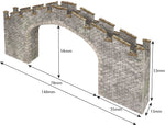 Metcalfe PN196 N Gauge Castle Wall Bridge Card Kit